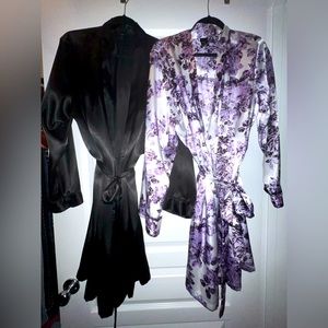 Satin Robe Bundle | Black & White/Purple | XXL